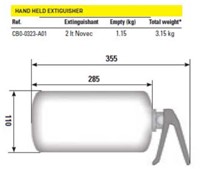 OMP HAND HELD EXTINGUISHER with BRACKET 2KG NOVEC INOX BOTTLE OMP HAND HELD EXTINGUISHER with BRACKET 2KG NOVEC INOX BOTTLE-2