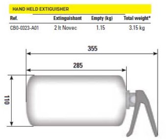OMP HAND HELD EXTINGUISHER with BRACKET 2KG NOVEC INOX BOTTLE OMP HAND HELD EXTINGUISHER with BRACKET 2KG NOVEC INOX BOTTLE-2