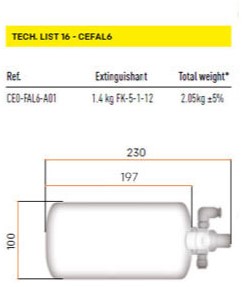 OMP CEFAL6 - Extinguishing System - Aluminum D. 100 mm Electrically-3
