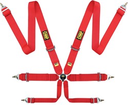 OMP Racegordel FIRST - 3 inch - PULL UP - FIA 8853-2016 - Rood