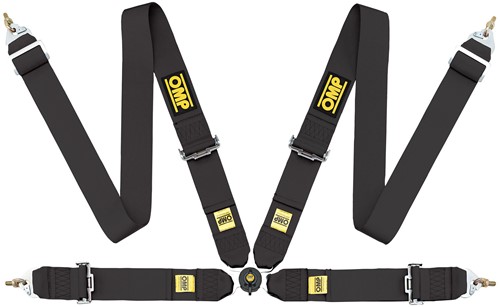 OMP Racegordel FIRST - 3 inch - 4 POINTS - FIA 8854/98 - Zwart