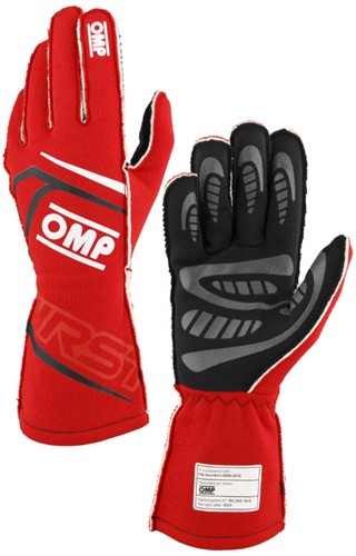 OMP FIRST Gloves my2025 FIA 8856-2018 - Red - Size XS OMP FIRST Gloves my2025 FIA 8856-2018 - Red - Size XS