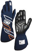 OMP ONE-S GLOVES my2025 FIA 8856-2018 - Navy Blue / Orange - Size XS
