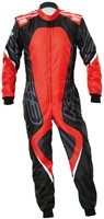 OMP KS-3X ART STYLE1 KART OVERALL - FIA 8877-2022 - Black / Red - Size 120 (Kids)