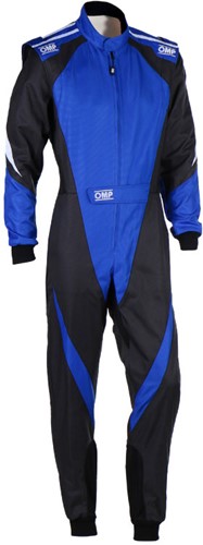 OMP KS-3X KART OVERALL - FIA 8877-2022 - Black / Blue - Size 42