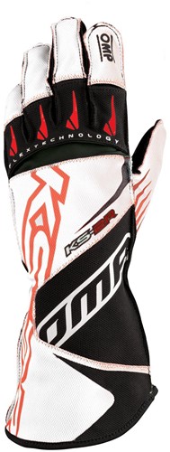 OMP KS-2R - kart gloves - White / Black / Red - Size XXS OMP KS-2R - kart gloves - White / Black / Red - Size XXS