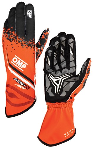 OMP KS-X Art - kart handschoenen My2025 - Orange / Black - Size XXS