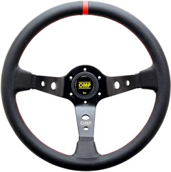 OMP Corsica Liscio sports steering wheel - Suede - Black / Red