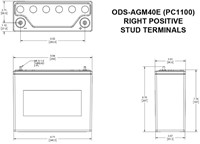 Odyssey Battery - ODS-AGM40E - PC1100-2