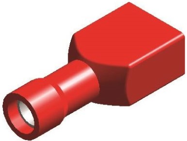 QSP Cable lug - PVC fully insulated - female - 0,5-1,5 mm² - 6,3 mm - red (10 pcs)