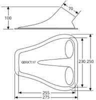 QSP Side scoop - 250x275mm met dubbele aansluiting 76mm - Zwart-3