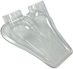 QSP Side scoop - 250x275mm with double connection 76mm - Transparent