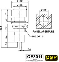 Push button - Red - 12V/3A-2