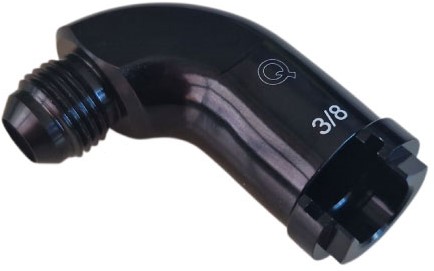 QSP snelaansluiting 90° Alu female D06 (10mm) - schroefversie
