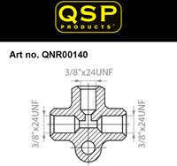 QSP T-piece - 3x 3/8'' UNF convex-3
