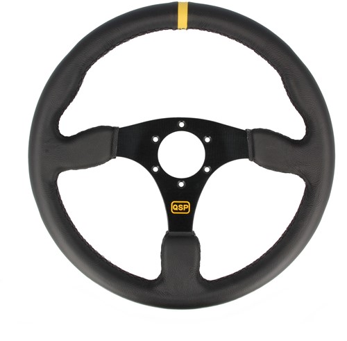 QSP sports steering wheel leather - 350 mm - flat