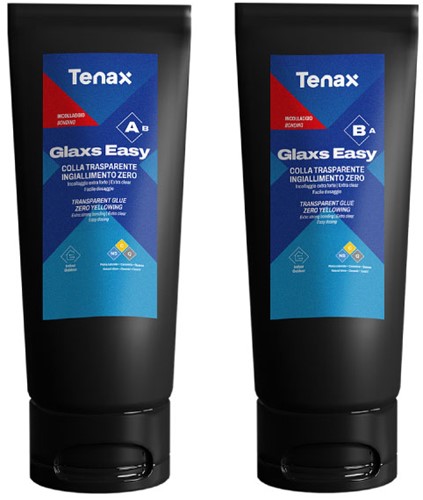 Tenax Glaxs Easy - Crystal-clear 2-part gel adhesive with zero yellowing