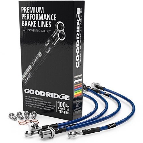 Stainless steel brake hose set FORD PUMA 1.4 16V 66kw - Dark Blue Coating