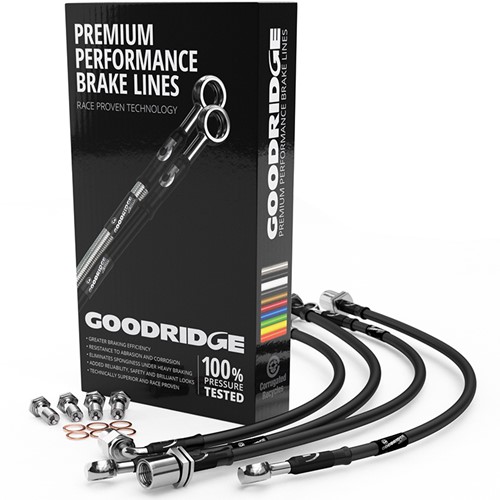 Stainless steel brake hose set AUDI A6 2.8 30V V6 QUAT AVANT - Classic Black (matte) Coating