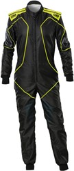 OMP KS-3X ART Style2 KART OVERALL - FIA 8877-2022 - Black / Fluo Yellow
