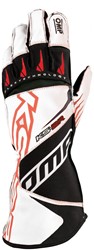 OMP KS-2R - kart handschoenen - Wit / Zwart / Rood