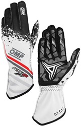 OMP KS-X Art - kart handschoenen My2025 - White / Black / Red