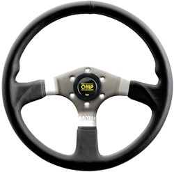 OMP Assp sports steering wheel - 350 mm - Black / Silver