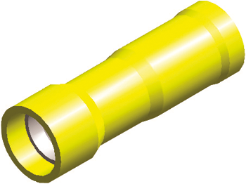 QSP Rondsteker kabelschoen - PVC geïsoleerd - female - 0,5-1,5 mm² - 5 mm - geel (10 stuks)