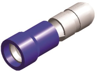 QSP Rondsteker kabelschoen - PVC geïsoleerd - male - 1,5-2,5 mm² - 5 mm - blauw (10 stuks)